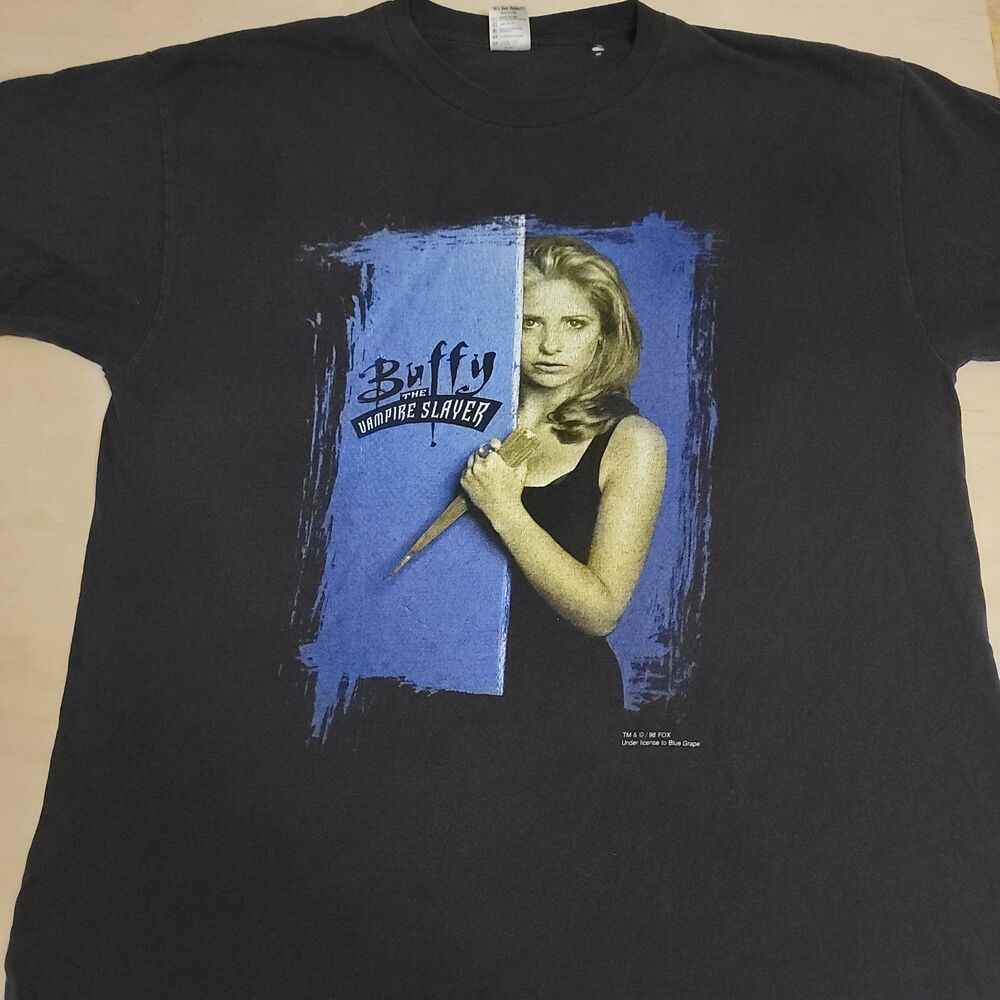 Vintage 1998 Buffy The Vampire Slayer Angel Blue Grape Fox TV Promo XL 90s